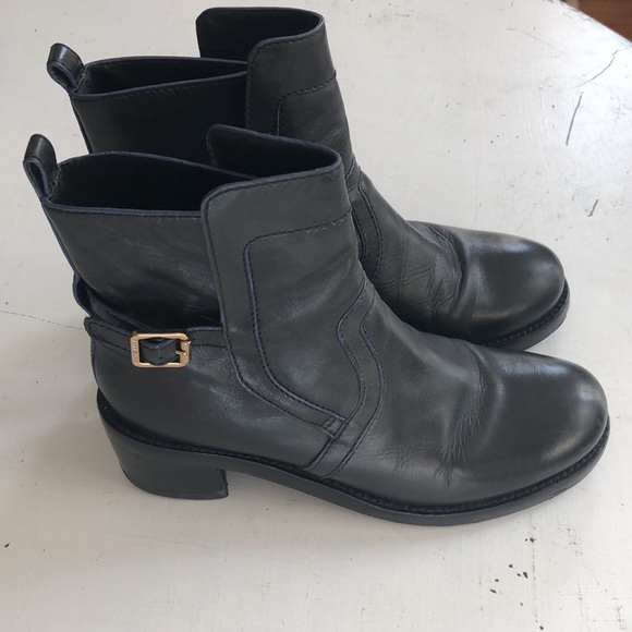 Tory Burch Shoes - Tory Burch • black leather booties size 6.5